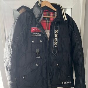 Men’s black Bogner saga expedition coat size US 44